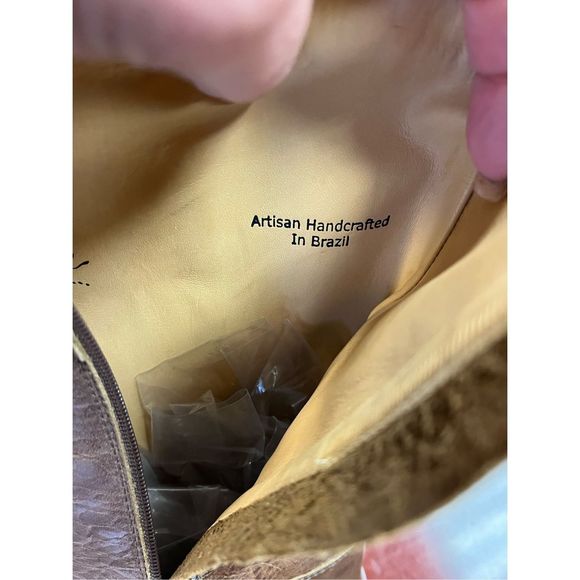 Charlie 1 Horse by Luccese Brown Leather Heart Cut Out 11” Calf Sidev Zip Boots - Picture 9 of 11